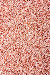 Red round grain rice, background, close-up