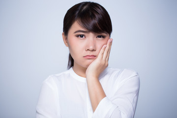 Fototapeta premium Woman has toothache