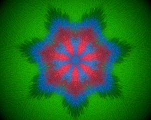 Extruded Mandala blue and green