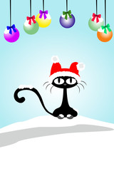 Christmas card with a cat