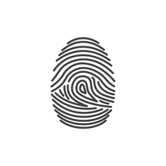 Fingerprint icon identification isolated on white background. Security and surveillance system