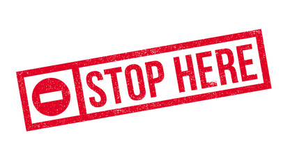 Stop Here rubber stamp