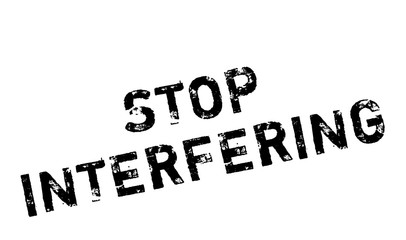 Stop Interfering rubber stamp