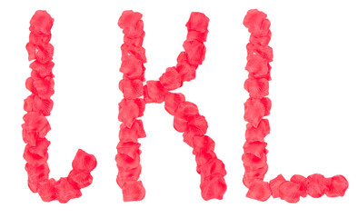 Rose petals as letter