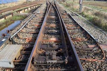 鉄道線路の分岐ポイント