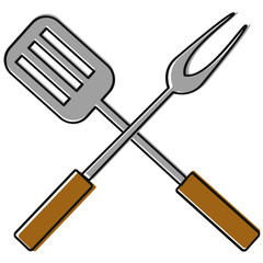 Grillbesteck Gabel und Wender 