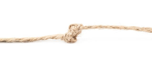 Knot on a rope string isolated