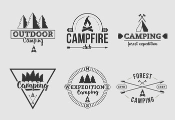 Forest Camping White and Black