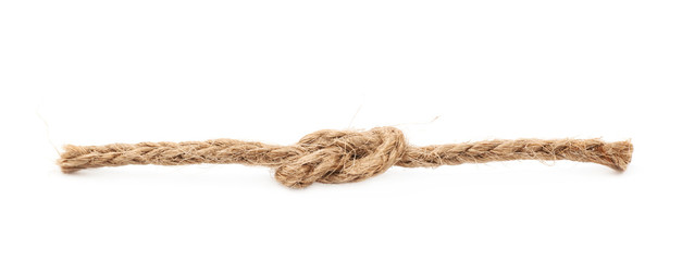 Knot on a rope string isolated