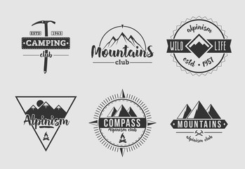 Mountains Camping White and Black