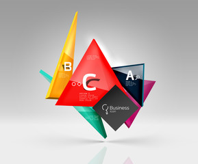 Triangle layout business template, infographic background