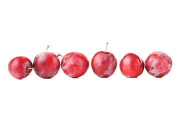 Fresh plums isolated on a white