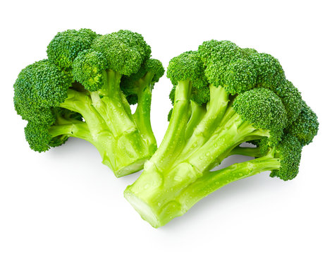 Broccoli with drops of water