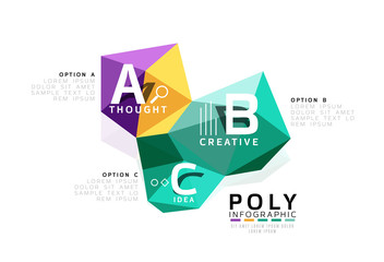 Moden low poly infographics template