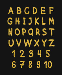 Golden glitter alphabet