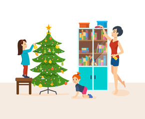 The apartments are cleaned and preparing for the New Year