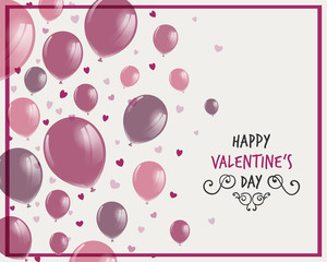 Vector Illustration of a Happy Valentines Day Design with Rose Balloons