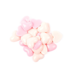 Fototapeta premium Pile of heart shaped beads isolated