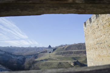 Fototapeta premium Castle. Hotin. Fortification.Khotyn Fortress on the banks of the Dniester River in Ukraine