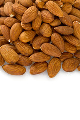 almonds isolated on white background