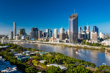  Panoramic areal image of Brisbane - obrazy, fototapety, plakaty