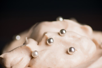Coffee in glass on the rustic wooden background. Shallow depth of field.