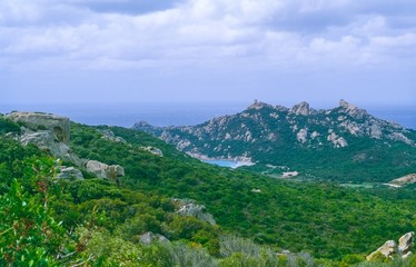 Küste und Genueserturm Tour d'Olmeto / de Olmeto / de Calanca bei Olmeto am Mittelmeer, Corse-du-Sud, Korsika, Frankreich, Europa 