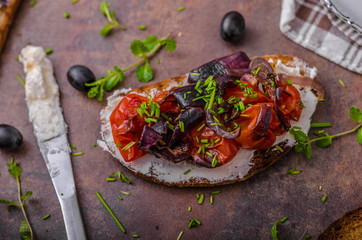 Toast with roasted vegetable