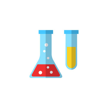 Laboratory glass icon.  Flat design style vector illustration.