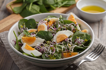 Spinach and eggs salad