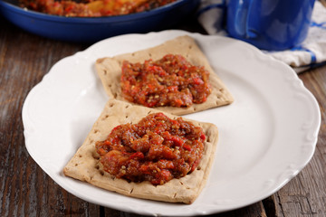 Sandwich with eggplant dip