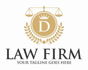 INITIAL D LAW FIRM WITH CROWN AND CREST LOGO TEMPLATE