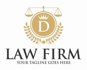 INITIAL D LAW FIRM WITH CROWN AND CREST LOGO TEMPLATE
