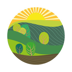 landscape logo vector art