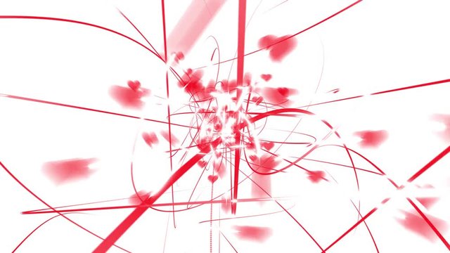 Abstrakt fliegende Herzen Hintergrund zum Valentinstag