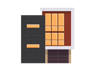 Modern Flat Luxury Minimalistic Residential House, Suitable for Diagrams, Infographics, Illustration, And Other Graphic Related Assets