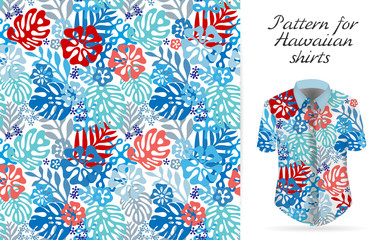 Hawaiian aloha shirt. an icon in a flat style isolated on white background - 135037599