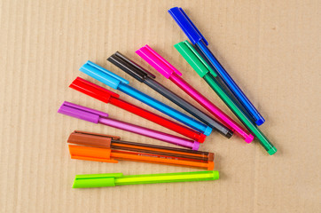 Obraz premium colorful pen on cardboard