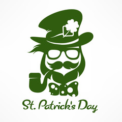 Leprechaun hipster Saint vector illustration