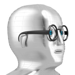 3D man with glasses