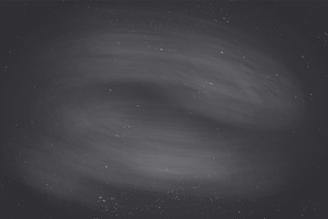 Black empty chalkboard background, surface and texture with copy space. Template for restaurant, cafe menu design at the wall or for school theme. Vector Illustration