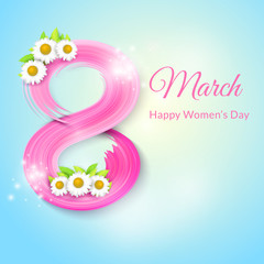 8 March, International Women's Day. Greeting card