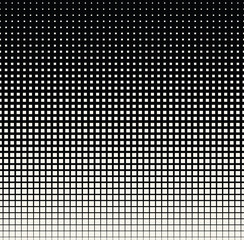 Abstract geometric black and white gradient square halftone pattern