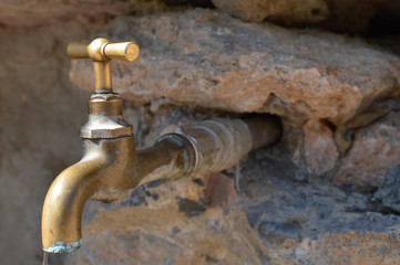 Faucet in countryside