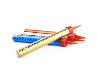 Pile of sparkler candles isolated