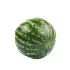 Single whole watermelon isolated