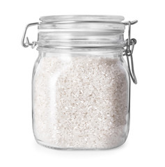 rice in a glass jar isolate