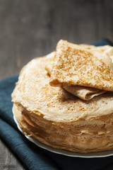 Stack of Russian-style pancakes