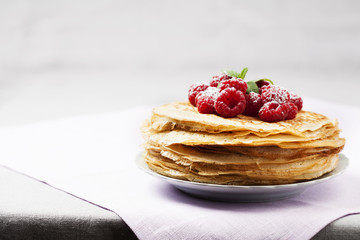 Stack of Russian-style pancakes