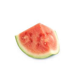 Single watermelon slice isolated